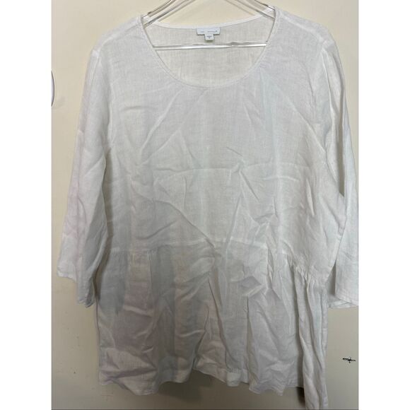 Jijil Tops - J.Jill PureJill White Linen Relaxed Tunic Top Size XL Casual Boho